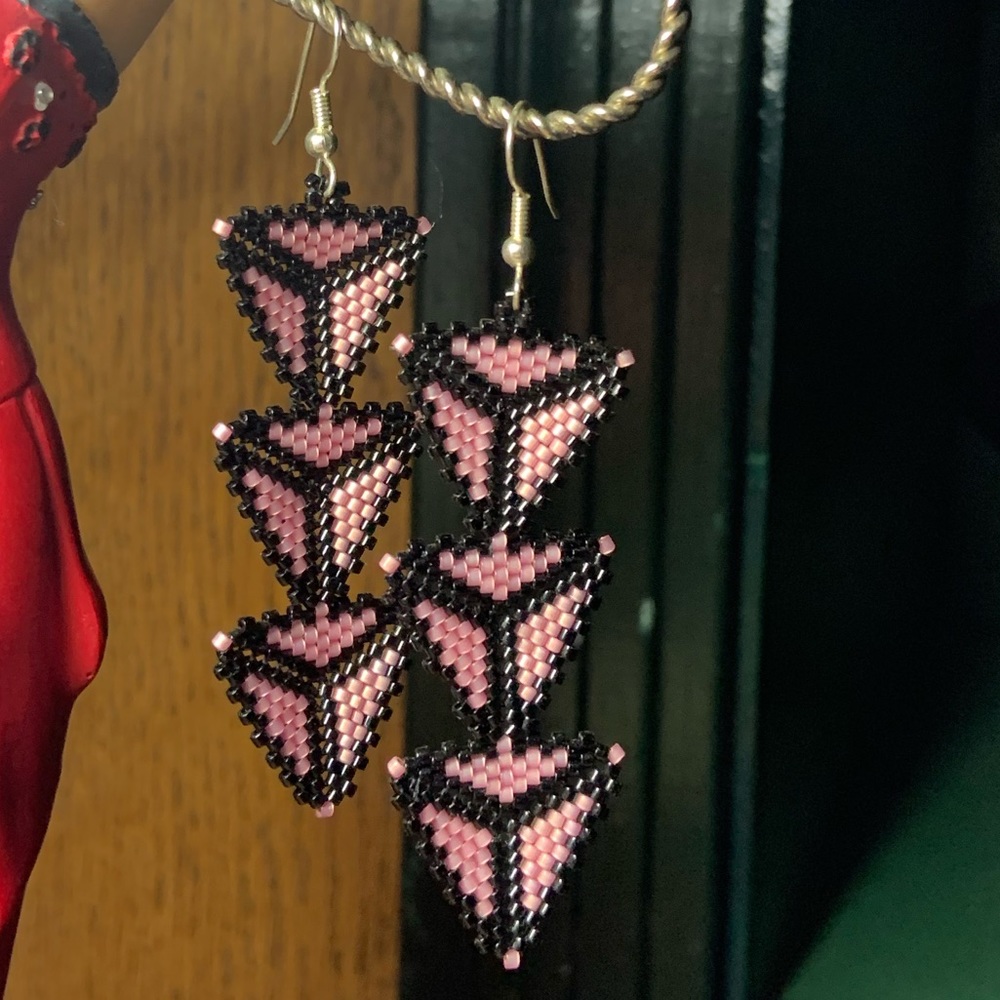 Handmade Glass Seed Bead Earrings